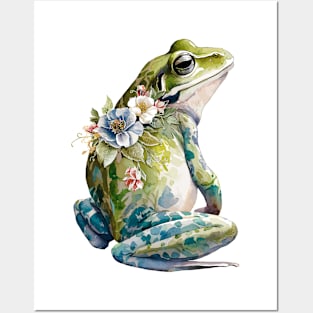 Floral Frog Art Posters and Art